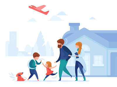 Family Insurance Illustration app application family happy icon illustration insurance people ui vector
