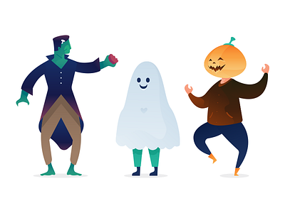 Halloween Characters 2018 avatar banner charachter flat gradient halloween icon illustrated illustration people ui vector