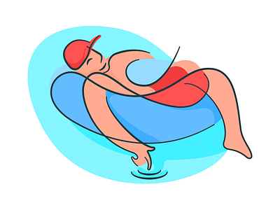 Testing The Water Illustration editorial editorial illustration icon illustration person swimming vector water