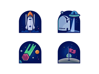 Space Icons alien filled icon icon set icons illustration moon outline shuttle space vector
