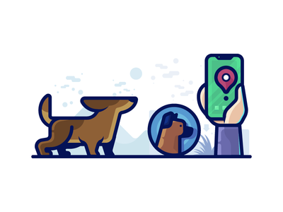 Pet Tracker Illustration dog gps icon icon set icons icons pack illustration outline pet tracking vector