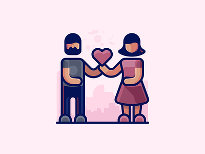 Valentine People Icon avatar design icon icon set icons illustration love man outline people valentine vector woman