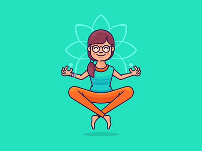 Yoga Hipster Girl Character Design avatar banner character flat girl girl illustration hipster ui pack vector web design yoga