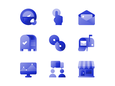 Custom Icons for Pebble Post branding custom gradient icon icon set icons icons design illustrations vector website