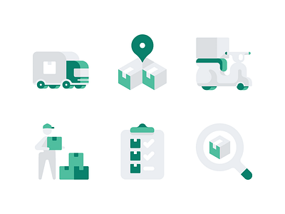 Shipping And Logistics Icons accent clean flat icon set icons logistics shipping ui vector web website