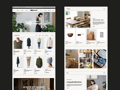 MUJI Concept commerce design minimal web design website