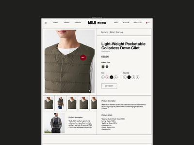 MUJI Concept commerce design minimal web design website