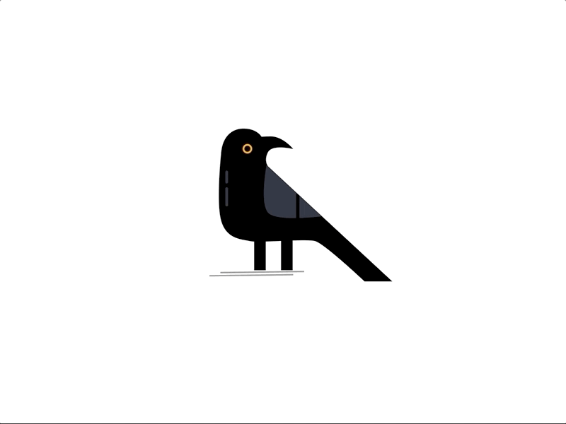 Raven animation bird blink illustration raven