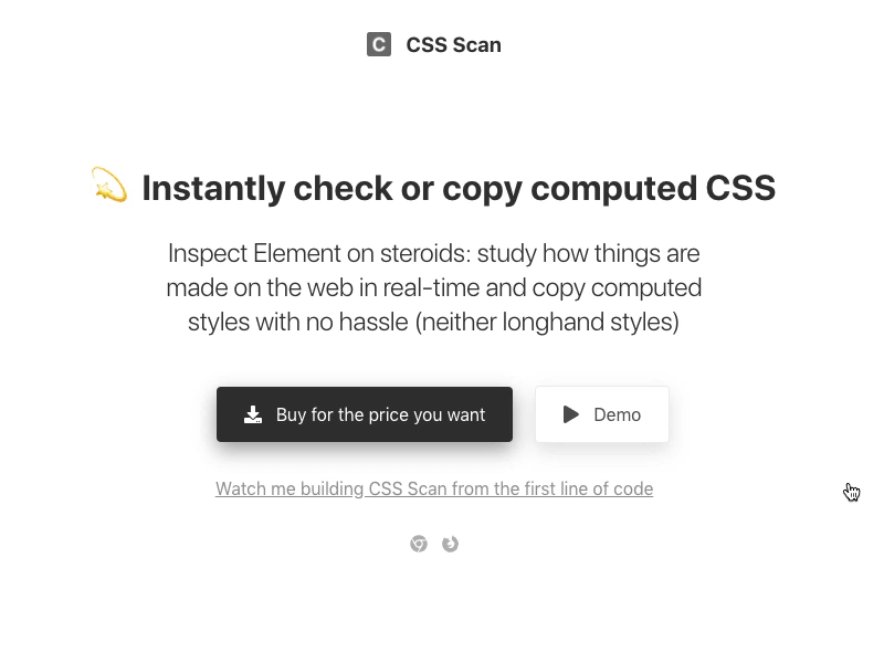 CSS Scan: 💫  Instantly check or copy computed CSS