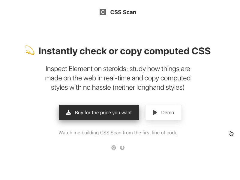 CSS Scan: 💫 Instantly check or copy computed CSS browser extensions chrome css developer tools front end frontend html web development