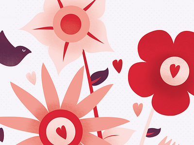 lovey dovey bird dove flower heart illustration love texture valentine