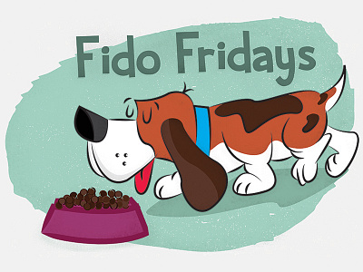 fido basset bowl dog fido food hound illustration puppy