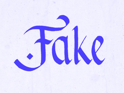 Fake calligraphy lettering type