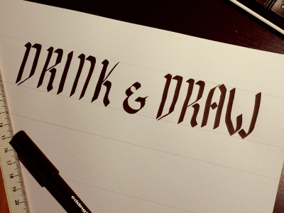drink & draw calligraphy lettering type