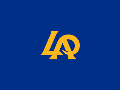 LA Rams Logo Concept football lettermark logo los angeles nfl rams sports