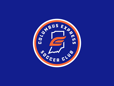 Columbus Express Athletic Identity (Badge) badge columbus crest express indiana logo soccer wing