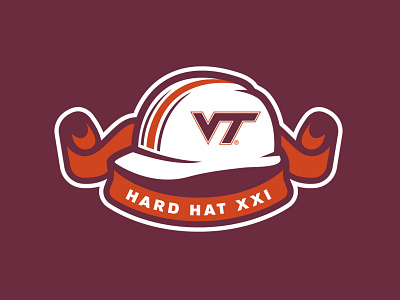 Hard Hat XXI banner college football hardhat logo sports virginia tech