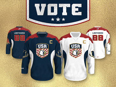Vote Daily! USA Hockey Jersey Design Contest america eagle font gold hockey jersey logo sports states united usa