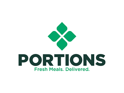 Portions - Fresh Meals. Delivered. drink food fresh geometric golden ratio leaves logo logomark pre portioned