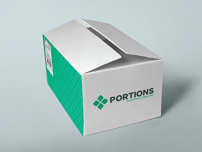 Portions - Delivery Box drink food fresh geometric golden ratio leaves logo logomark packaging pattern pre portioned