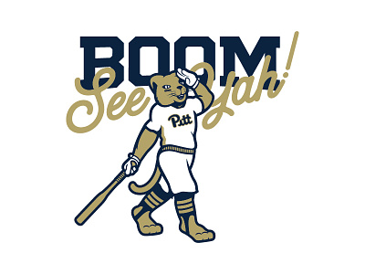 Boom See Yah! - Pitt Softball acc mascot panther panthers pitt pittsburgh roc script softball