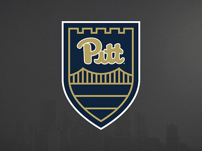 Pitt Soccer Crest arch bridge castle crest logo pitt pittsburgh rivers shield soccer