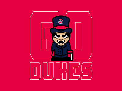 Go Dukes - Duquesne Volleyball cane cartoon duke dukes duquesne logo mascot pittsburgh shirt sports suit volleyball