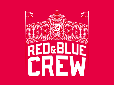 Red & Blue Crew - Duquesne Dukes arch basketball blue crew dukes duquesne fan football football logo gates iron pittsburgh red red and blue section sports steel student