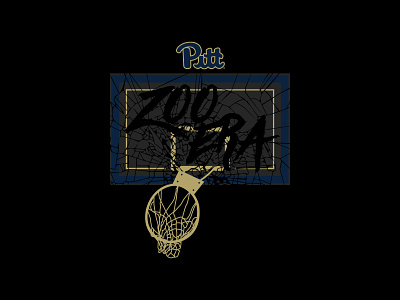 Zoo Era Blackout Shirt - Pitt Basketball apparel backboard basketball era glass net oakland panthers pitt pittsburgh rim sports tshirt zoo