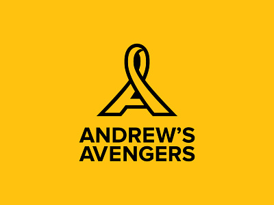 Andrew's Avengers Primary Logo lettermark logo ribbon yellow