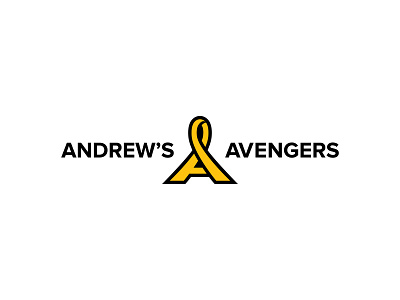 Andrew's Avengers Horizontal lettermark logo ribbon yellow