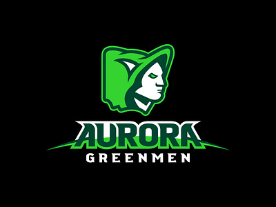 Aurora Greenmen Athletic Identity baseball elf horizon logo ohio sports