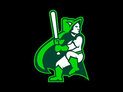 Aurora Greenmen Athletic Identity baseball bat elf logo mascot ohio sports