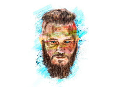 Dribbble king lodbrok psd ragnar tv vikings wacom