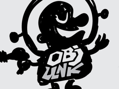 OBJUNK character doodle astronaut character logo sketchbook space