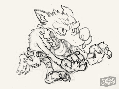 Wolfman Sticker - sketch #2 character design halloween jason gammon monster object unknown sketch sticker wolfman