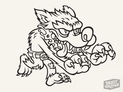 Wolfman Sticker - inked character design gif halloween jason gammon monster object unknown sticker vector wolfman