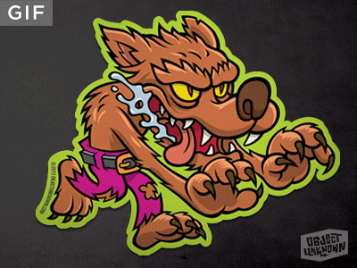 Wolfman Sticker - Color Options (.gif)