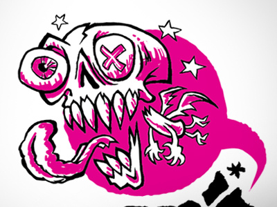 Mr Skully colors (sloppy) bat character design gross logo skull tongue