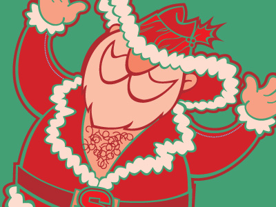 Santa Pimp character design chest hair christmas jason gammon pimp santa vector