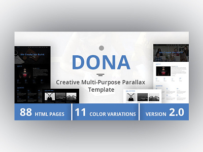 DONA - Creative Multi-Purpose Parallax Template bootstrap template business template corporate template creative template dona dueza themes envatomarket html template landing page template onepage template responsive template themeforest