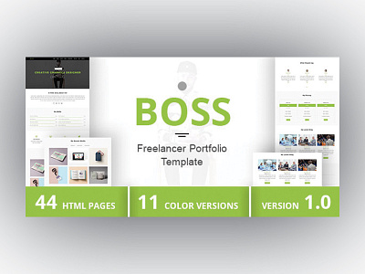 BOSS - Freelancer Portfolio Template agency template bootstrap bootstrap template envatomarket freelancer freelancer portfolio graphic designer template portfolio themeforest ui designer template web designer template web developer template