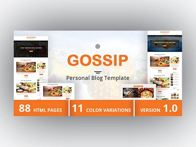 GOSSIP - Personal Blog Template blog blog template bootstrap html html blog html template magazine personal blog photo gallery responsive responsive template video blog