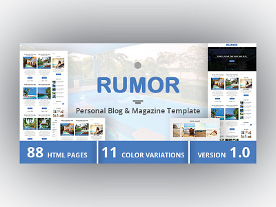 RUMOR - Personal Blog & Magazine Template