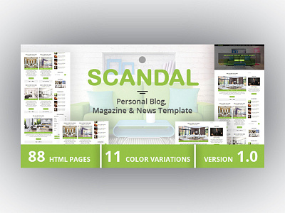 SCANDAL - Personal Blog, Magazine & News Template blog blog template bootstrap html html blog html template magazine news news template personal blog photo gallery responsive template