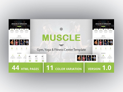 MUSCLE - Gym, Yoga & Fitness Center Template body building fitness fitness center fitness club gym gym center gym club health html template yoga yoga center yoga club