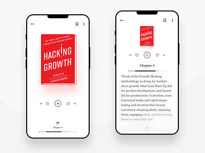 Audiobook With Reader android app audible audio book book clean concept debut design interactive listen mobile app player reading simple topic ui ux wave white