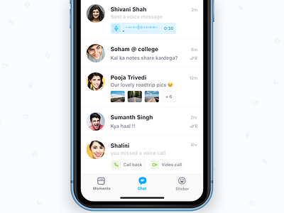 Chat List With Quick Actions Preview By Srikant Shetty For Hike Sticker Chat On Dribbble