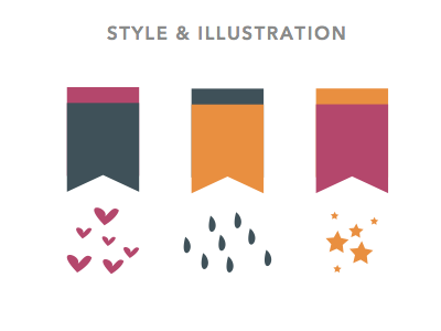 Style Samples within Brand Guide banners branding colors design identity illustration style