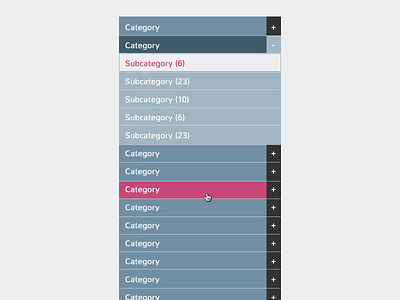 Approved Category Navigation accordion buttons category clicks links nav navigation nunito sidebar web fonts